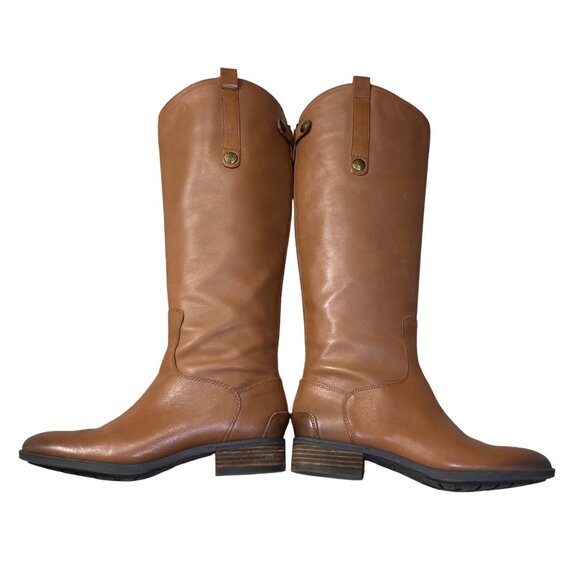 Sam Edelman Penny Leather Riding Boots Size 8 Whiskey Regular Calf Brown - Picture 6 of 12